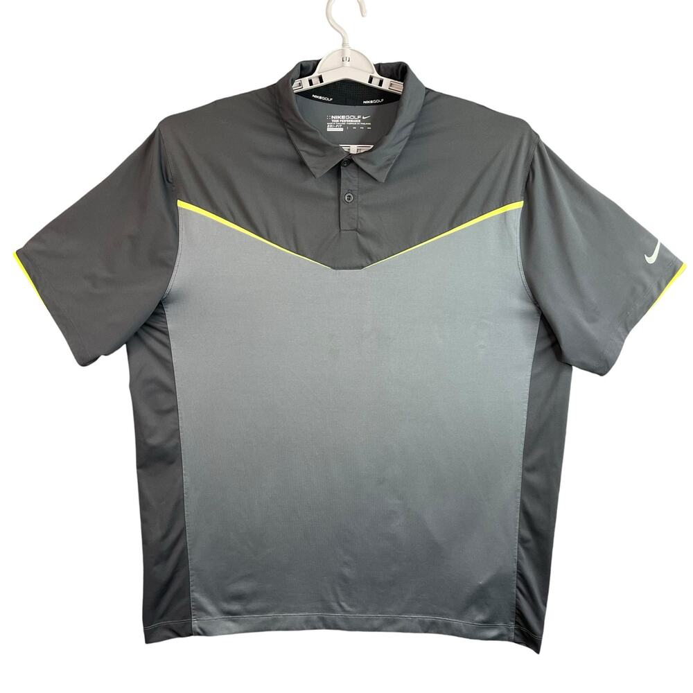 Nike Golf Tour Performance Mens Polo-Shirt Dri-Fit Size XXL Black Gray